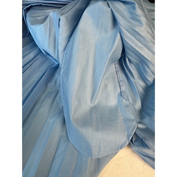 Rebecca Taylor Smocked Cotton Mini Dress Blue Size M NWT - Picture 11 of 14